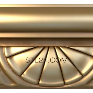 Багеты (Багет с веерообразным орнаментом, BG_0383) 3D модель для ЧПУ станка